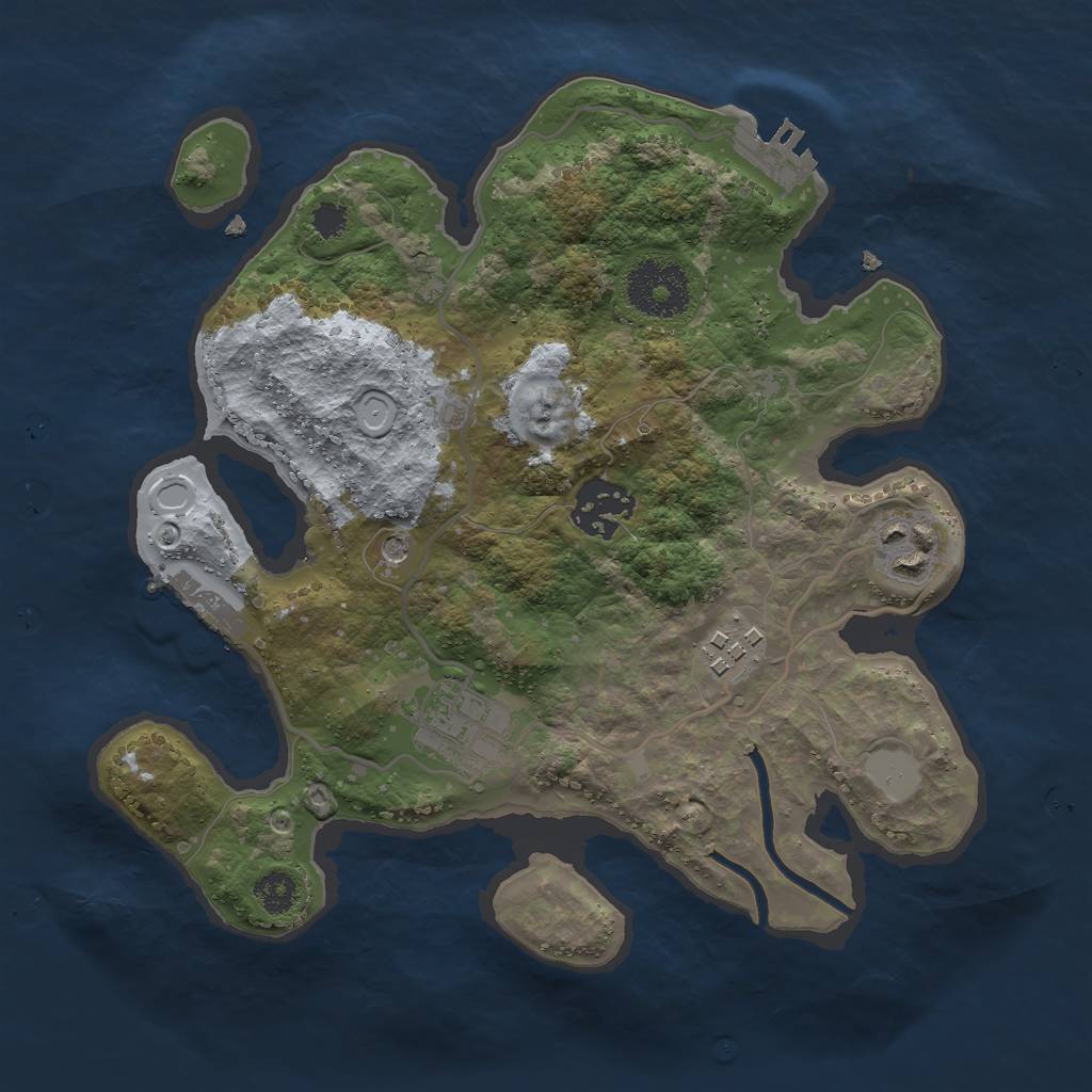 Rust Map: Procedural Map, Size: 2700, Seed: 38001, 12 Monuments