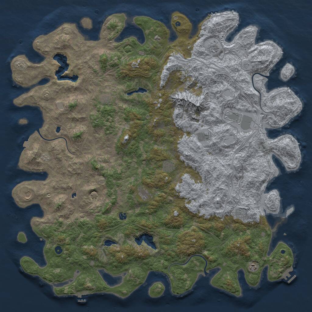 Rust Map: Procedural Map, Size: 6000, Seed: 1579376641, 17 Monuments