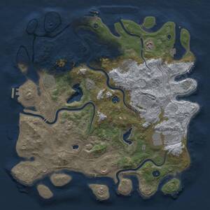 Thumbnail Rust Map: Procedural Map, Size: 4300, Seed: 386560, 14 Monuments