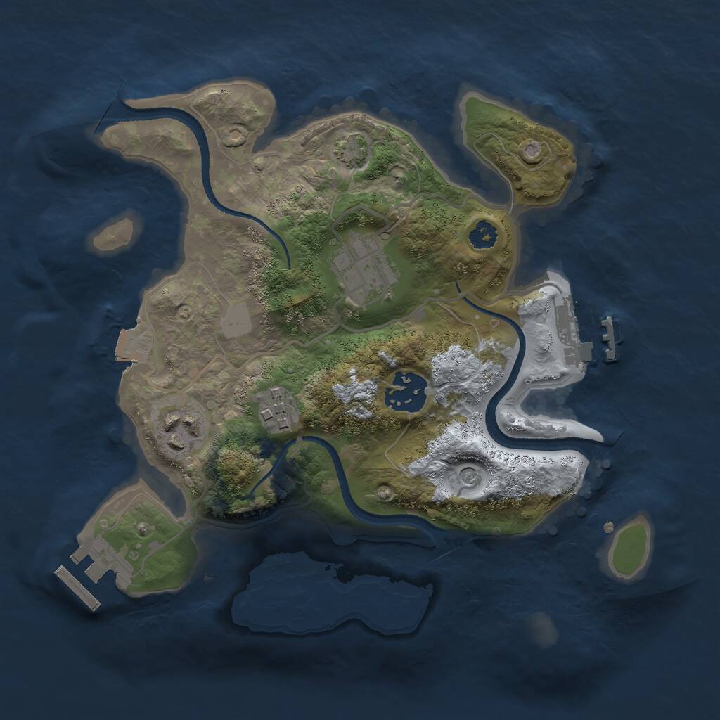 Rust Map: Procedural Map, Size: 2600, Seed: 2432, 9 Monuments