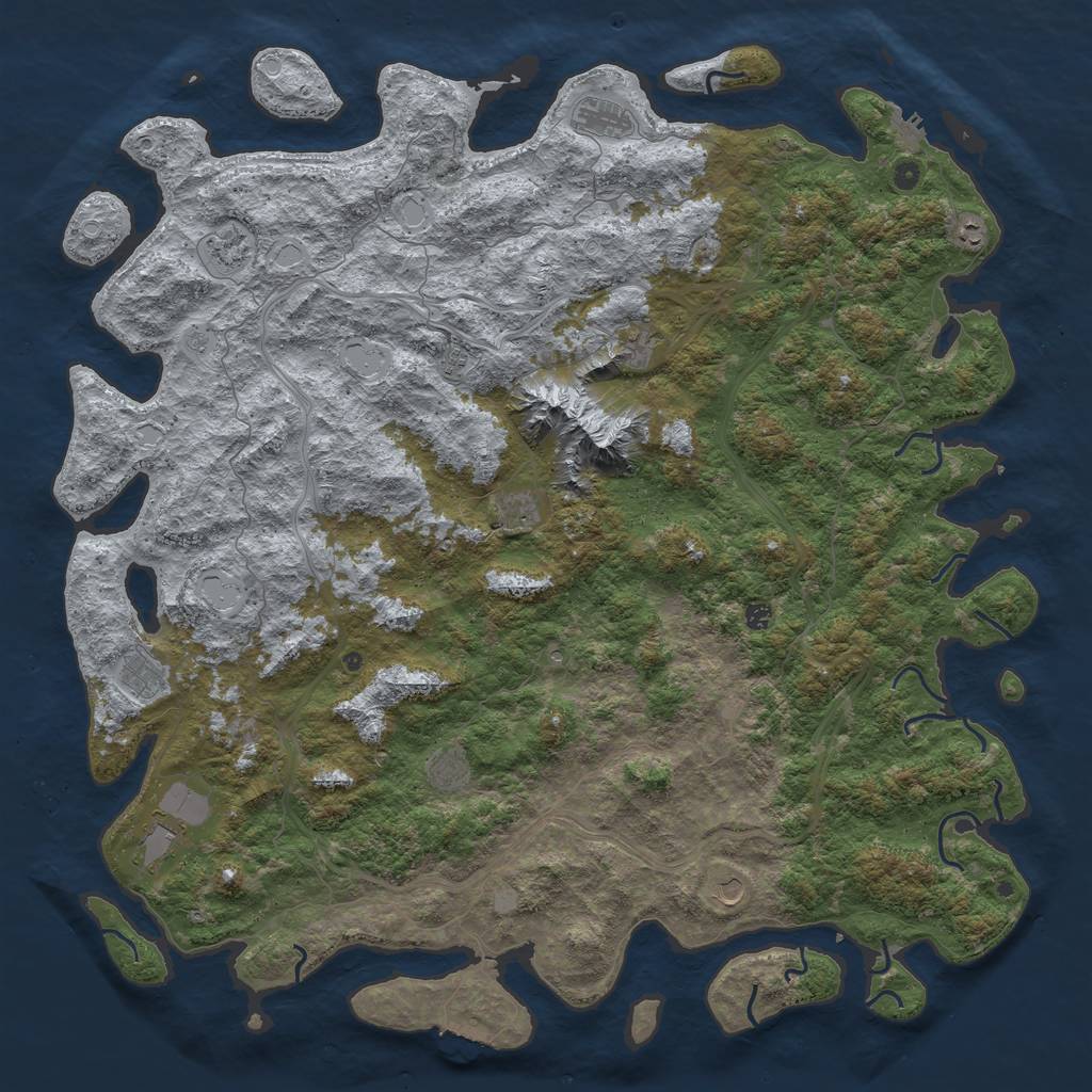 Rust Map: Procedural Map, Size: 6000, Seed: 1927350, 20 Monuments