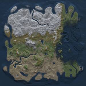 Thumbnail Rust Map: Procedural Map, Size: 5000, Seed: 2654, 17 Monuments