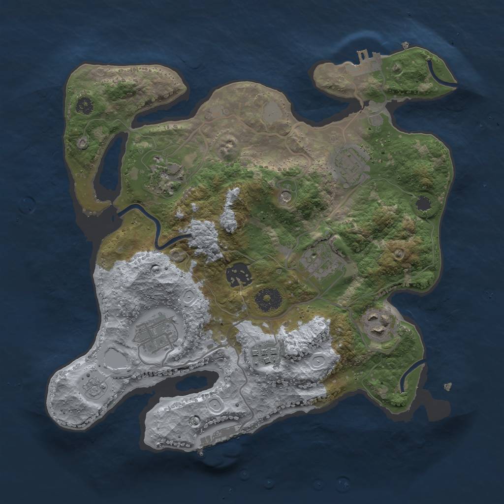 Rust Map: Procedural Map, Size: 3000, Seed: 1629541579, 16 Monuments