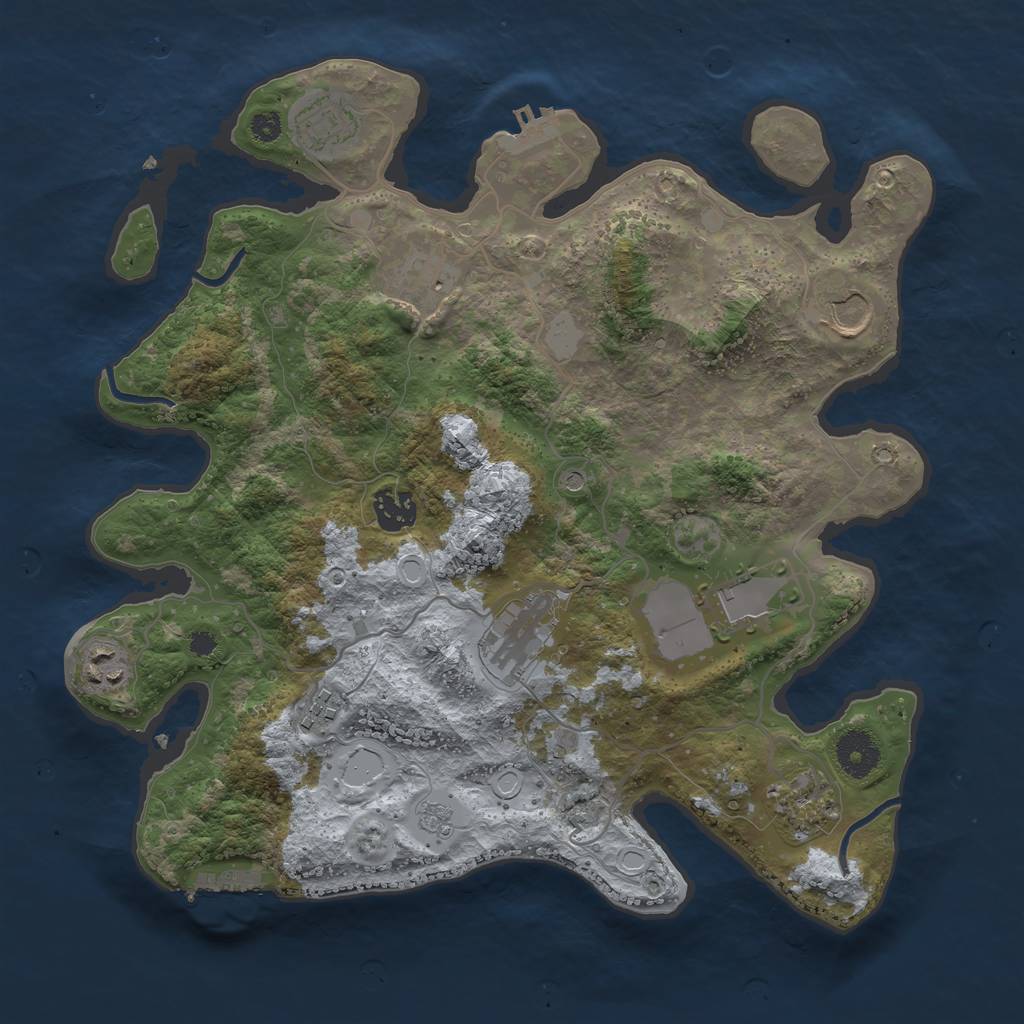 Rust Map: Procedural Map, Size: 3500, Seed: 1417907976, 18 Monuments