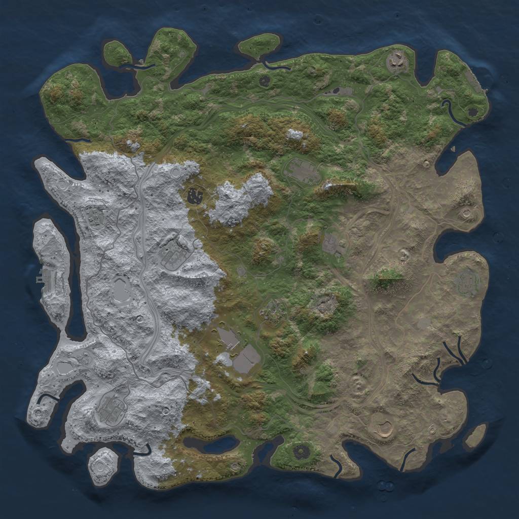 Rust Map: Procedural Map, Size: 4800, Seed: 155200177, 20 Monuments