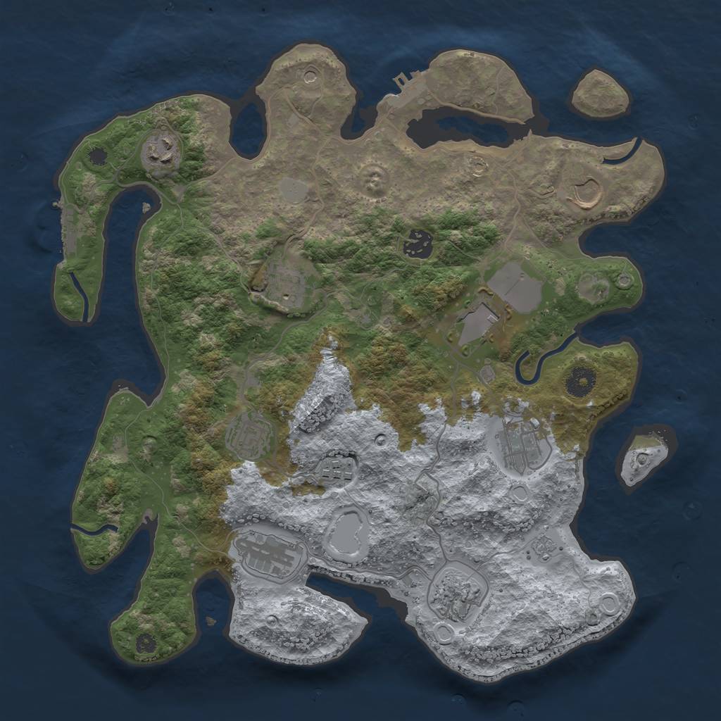 Rust Map: Procedural Map, Size: 3600, Seed: 97436499, 19 Monuments