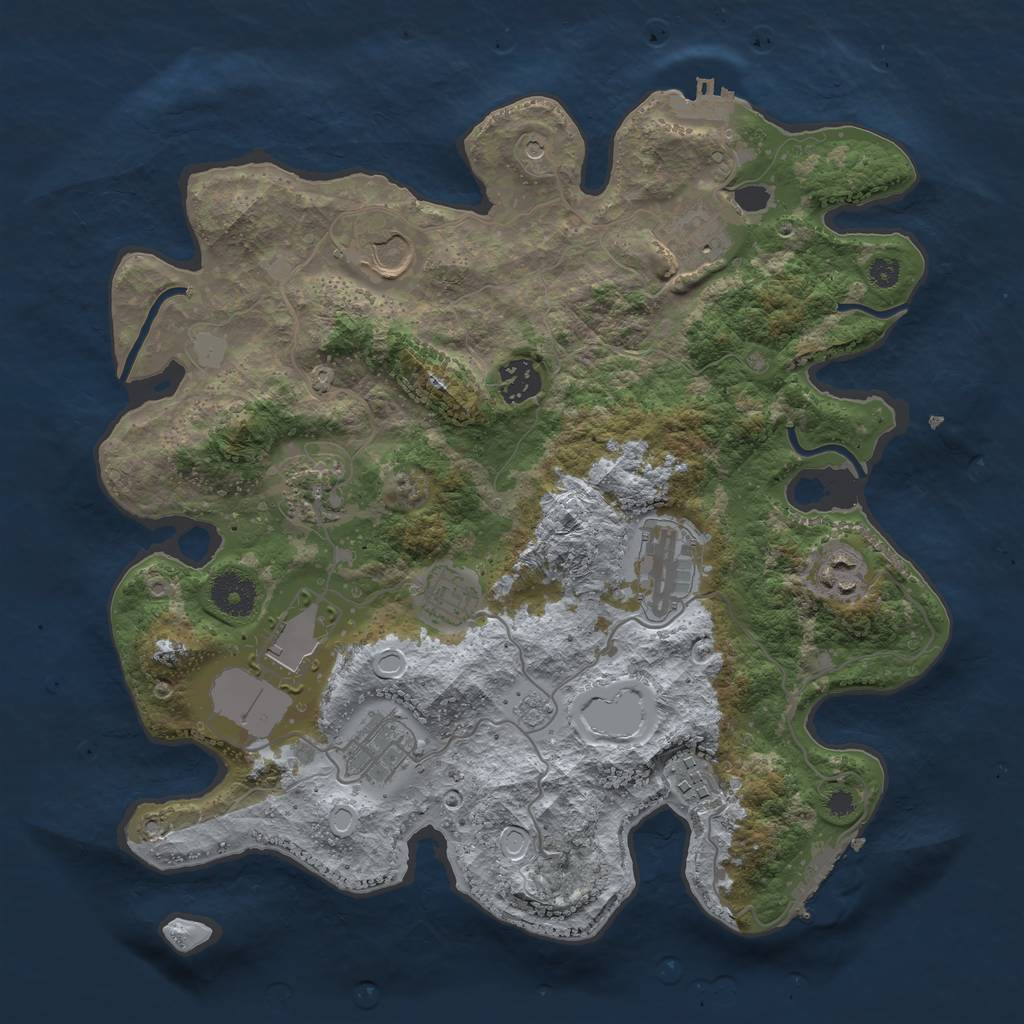 Rust Map: Procedural Map, Size: 3500, Seed: 202210083, 19 Monuments
