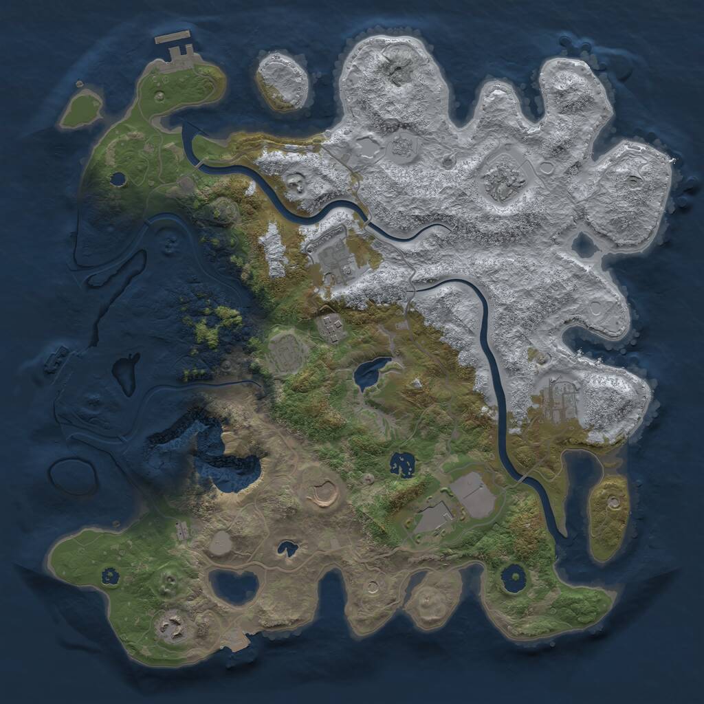 Rust Map: Procedural Map, Size: 4000, Seed: 10651980, 15 Monuments
