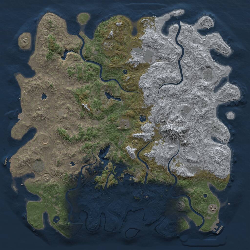 Rust Map: Procedural Map, Size: 5500, Seed: 9126669, 17 Monuments