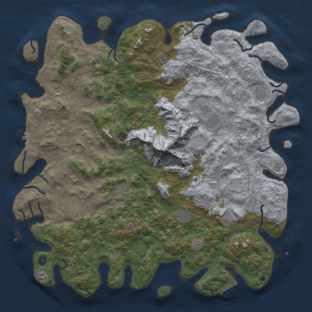 Rust Map: Procedural Map, Size: 5500, Seed: 9126669, 20 Monuments