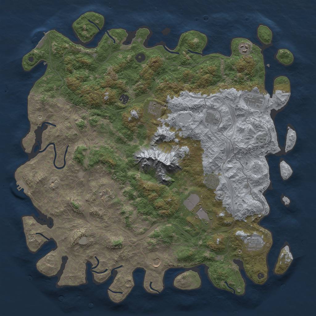 Rust Map: Procedural Map, Size: 5000, Seed: 650, 20 Monuments