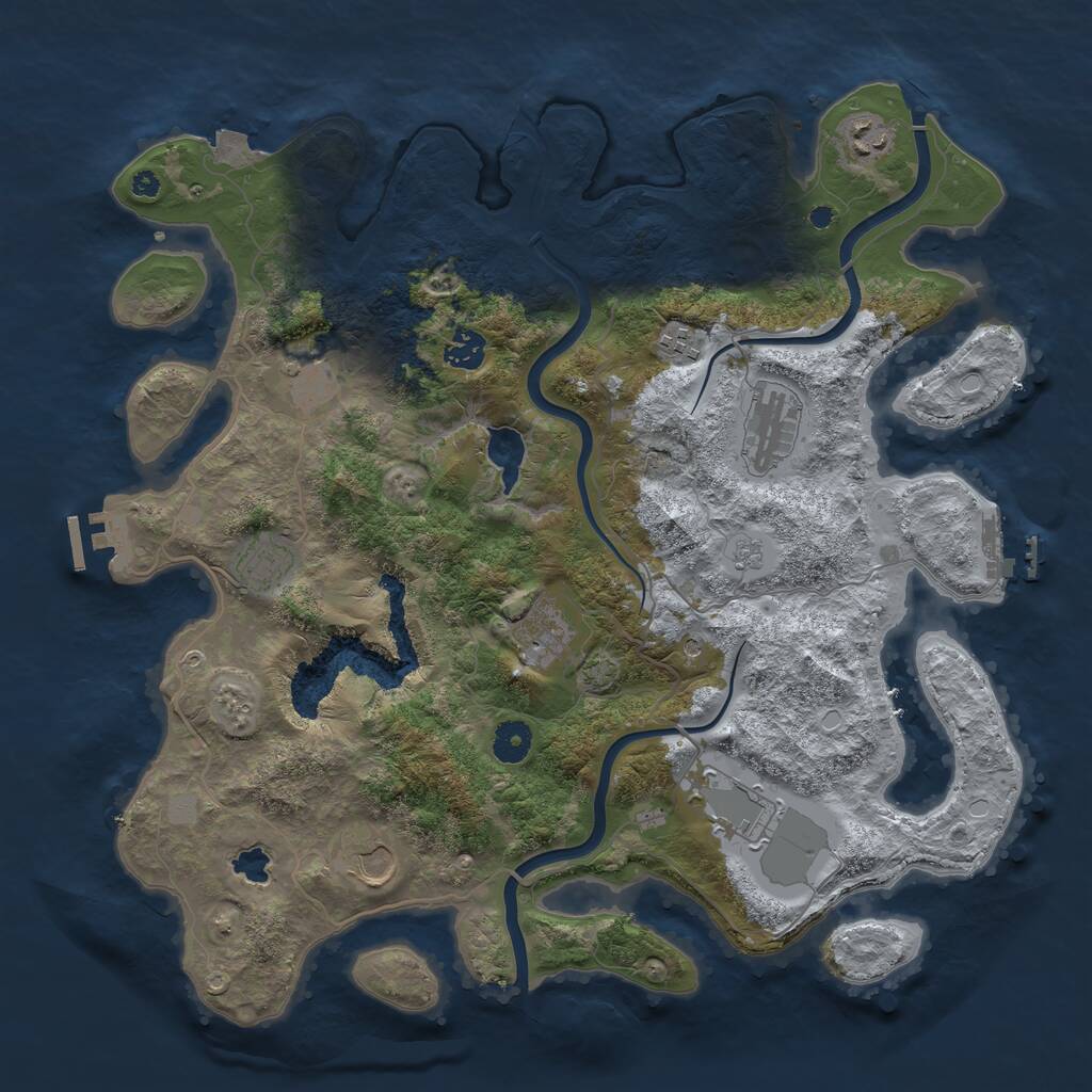Rust Map: Procedural Map, Size: 4000, Seed: 1874092684, 15 Monuments