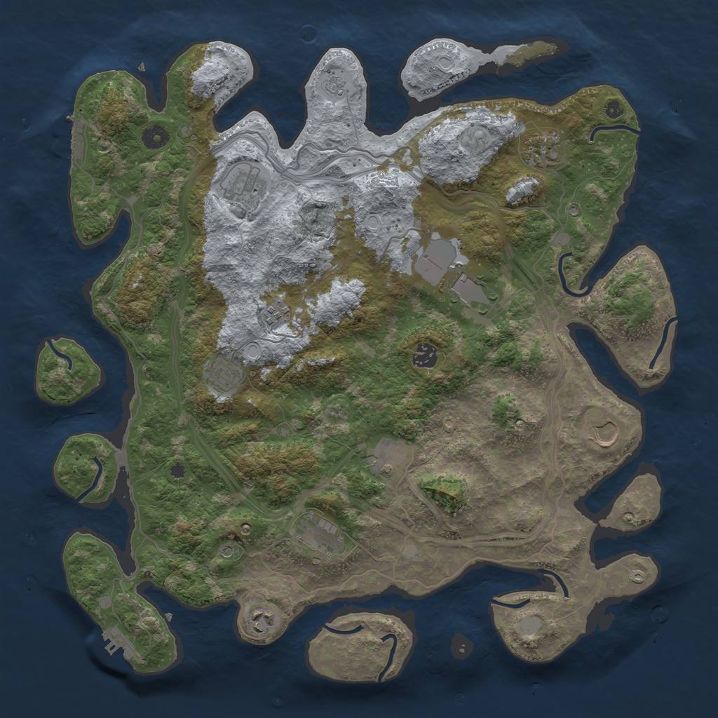 Rust Map: Procedural Map, Size: 4250, Seed: 692216537, 19 Monuments