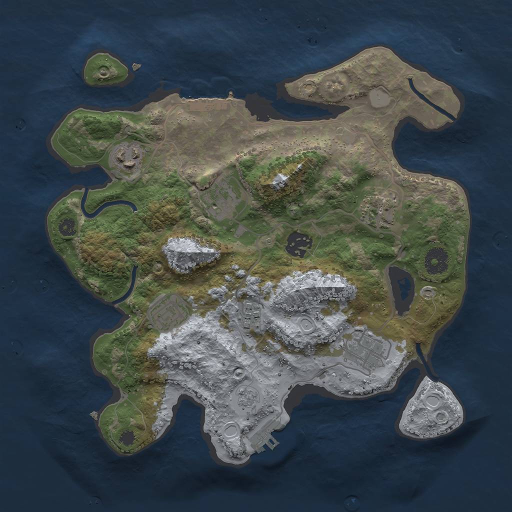 Rust Map: Procedural Map, Size: 3000, Seed: 794379344, 15 Monuments