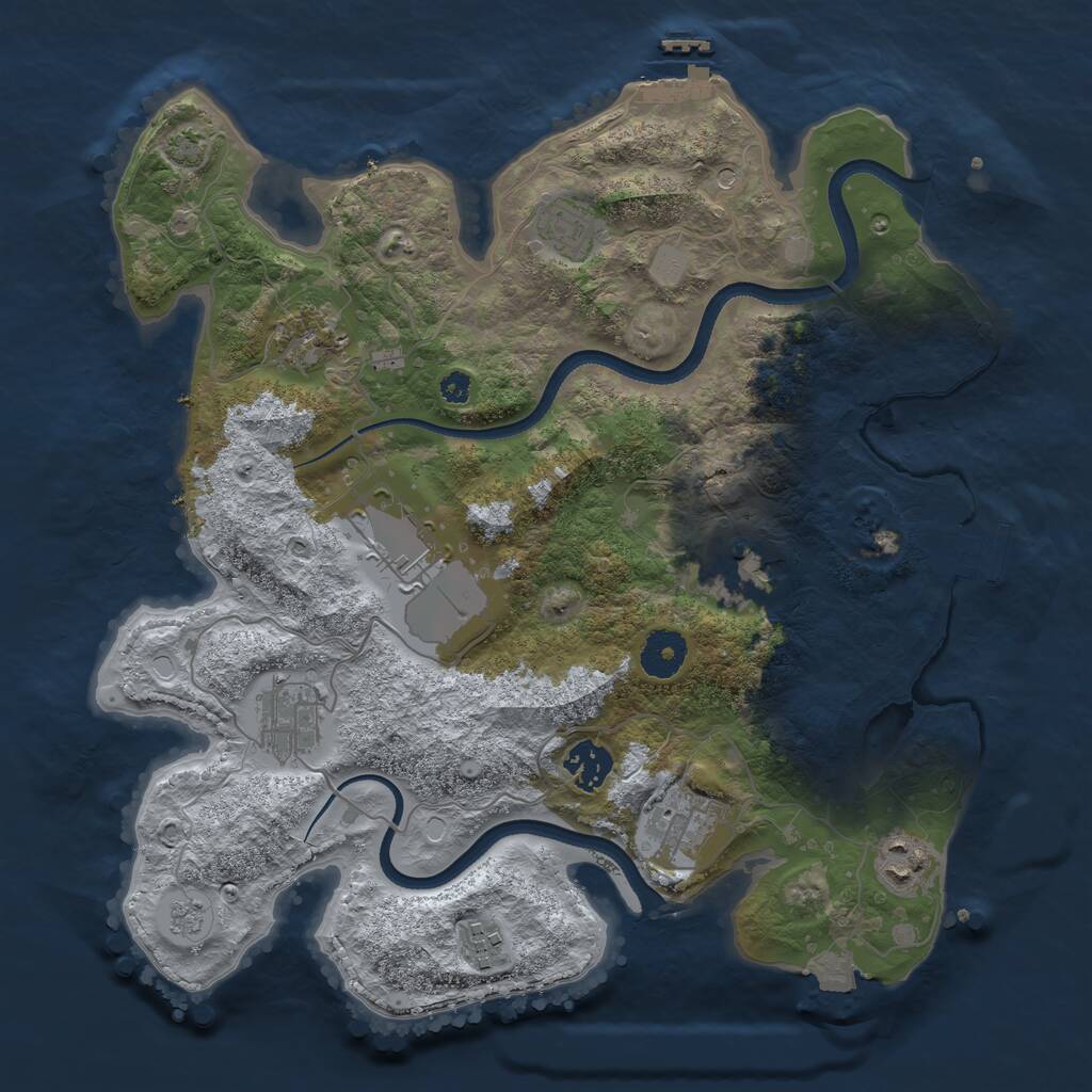 Rust Map: Procedural Map, Size: 3500, Seed: 318018475, 15 Monuments