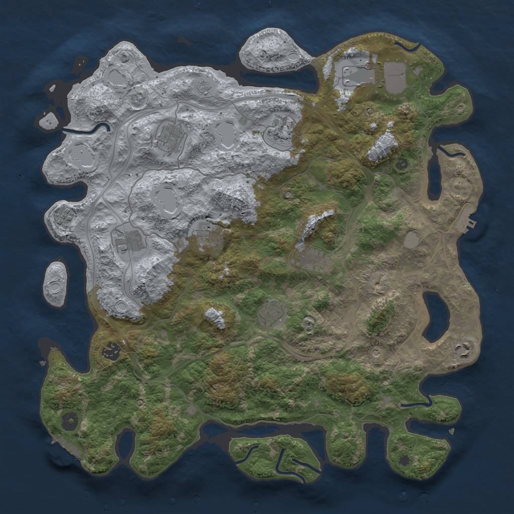 Rust Map: Procedural Map, Size: 4250, Seed: 1451150708, 19 Monuments