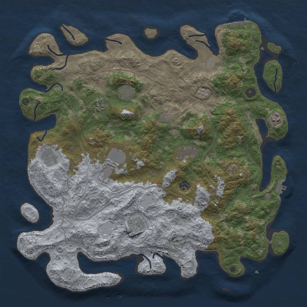 Rust Map: Procedural Map, Size: 4500, Seed: 20221012, 19 Monuments