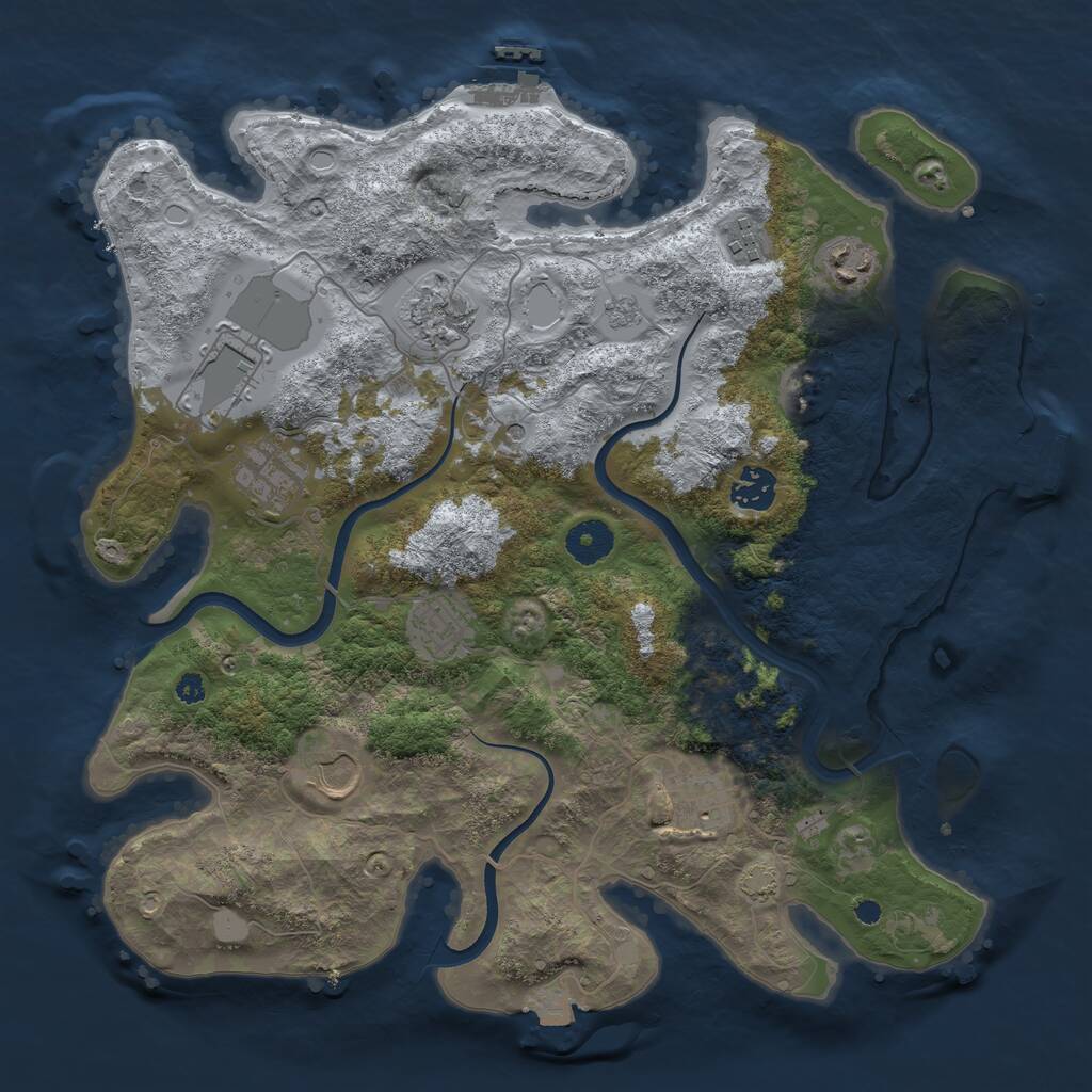Rust Map: Procedural Map, Size: 3650, Seed: 34653462, 15 Monuments