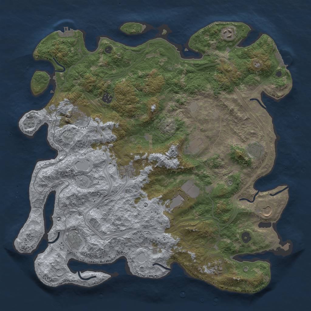 Rust Map: Procedural Map, Size: 4500, Seed: 2771, 20 Monuments