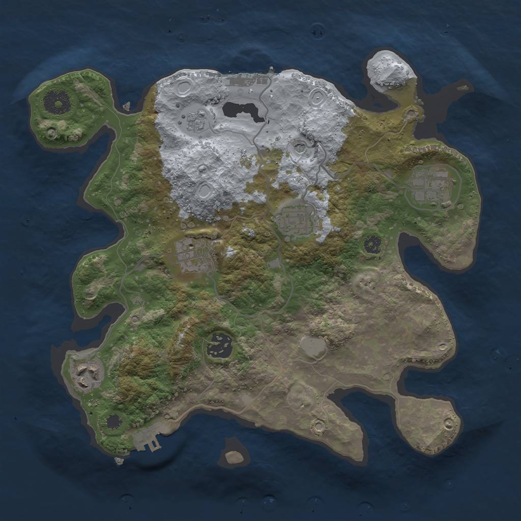 Rust Map: Procedural Map, Size: 3000, Seed: 16483, 14 Monuments