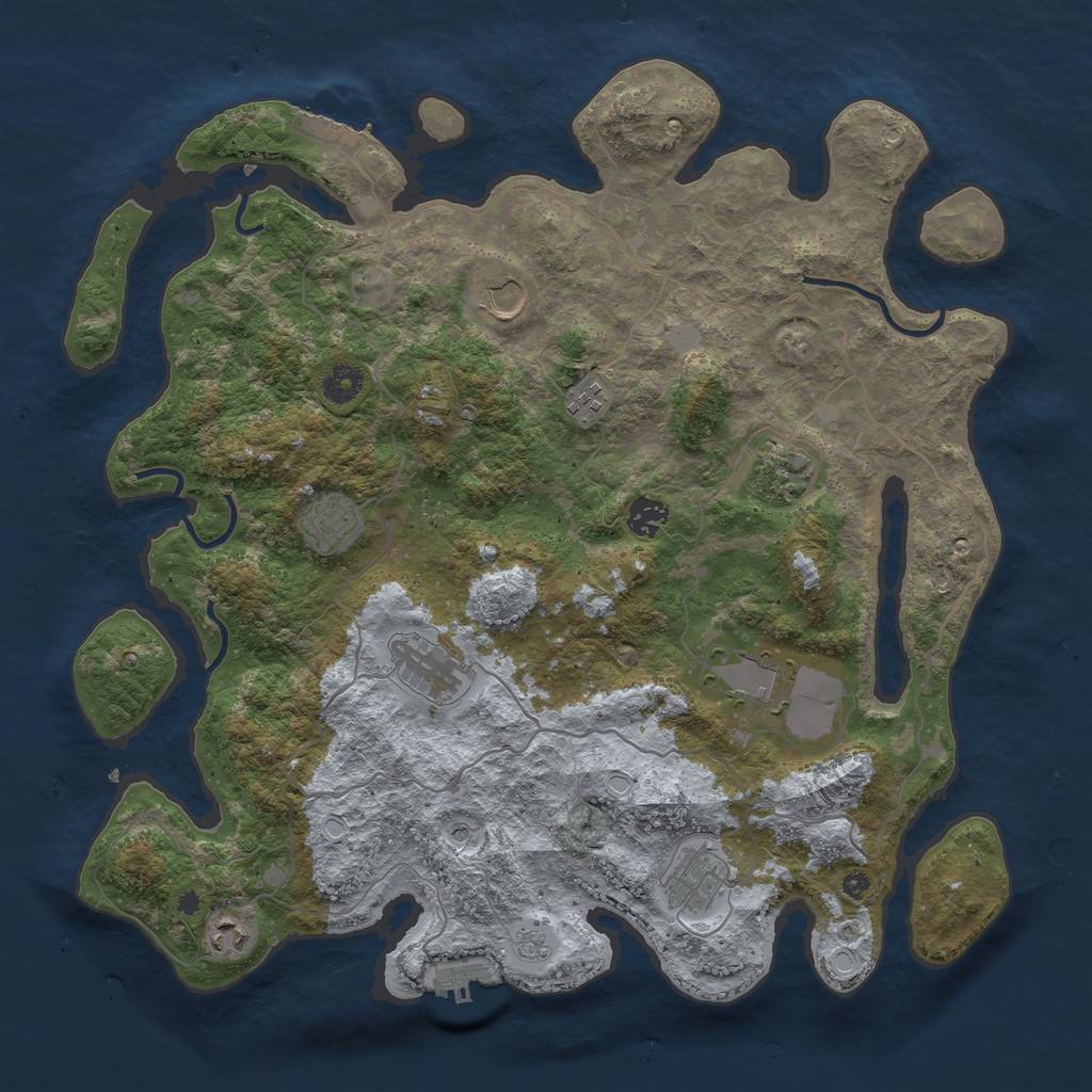 Rust Map: Procedural Map, Size: 4096, Seed: 1512026071, 18 Monuments