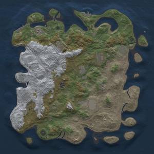 Thumbnail Rust Map: Procedural Map, Size: 4250, Seed: 2046353333, 20 Monuments