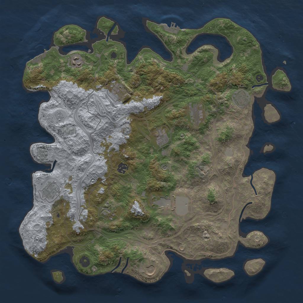 Rust Map: Procedural Map, Size: 4250, Seed: 2046353333, 20 Monuments