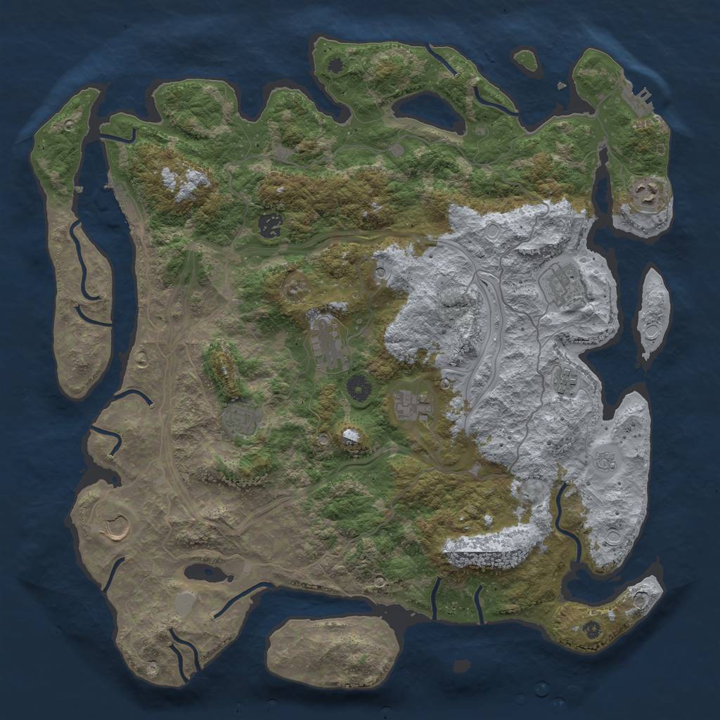 Rust Map: Procedural Map, Size: 4250, Seed: 61437, 17 Monuments