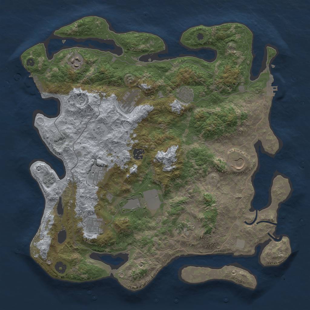 Rust Map: Procedural Map, Size: 4000, Seed: 902166574, 19 Monuments