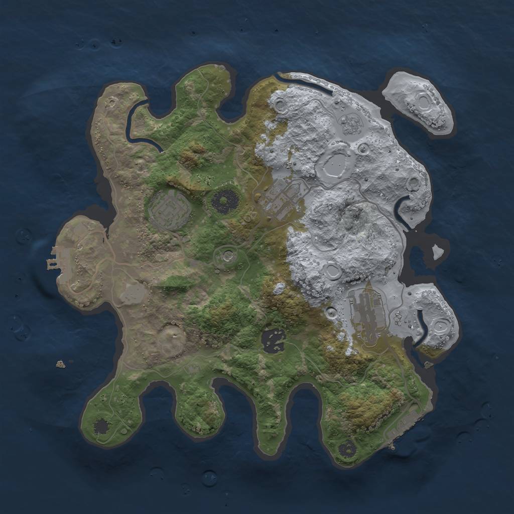 Rust Map: Procedural Map, Size: 3000, Seed: 1530107461, 13 Monuments
