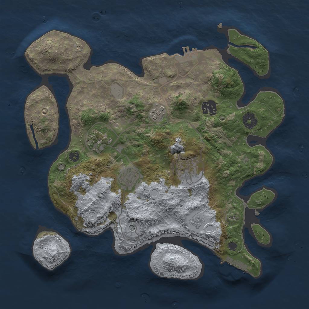 Rust Map: Procedural Map, Size: 3000, Seed: 98895, 14 Monuments
