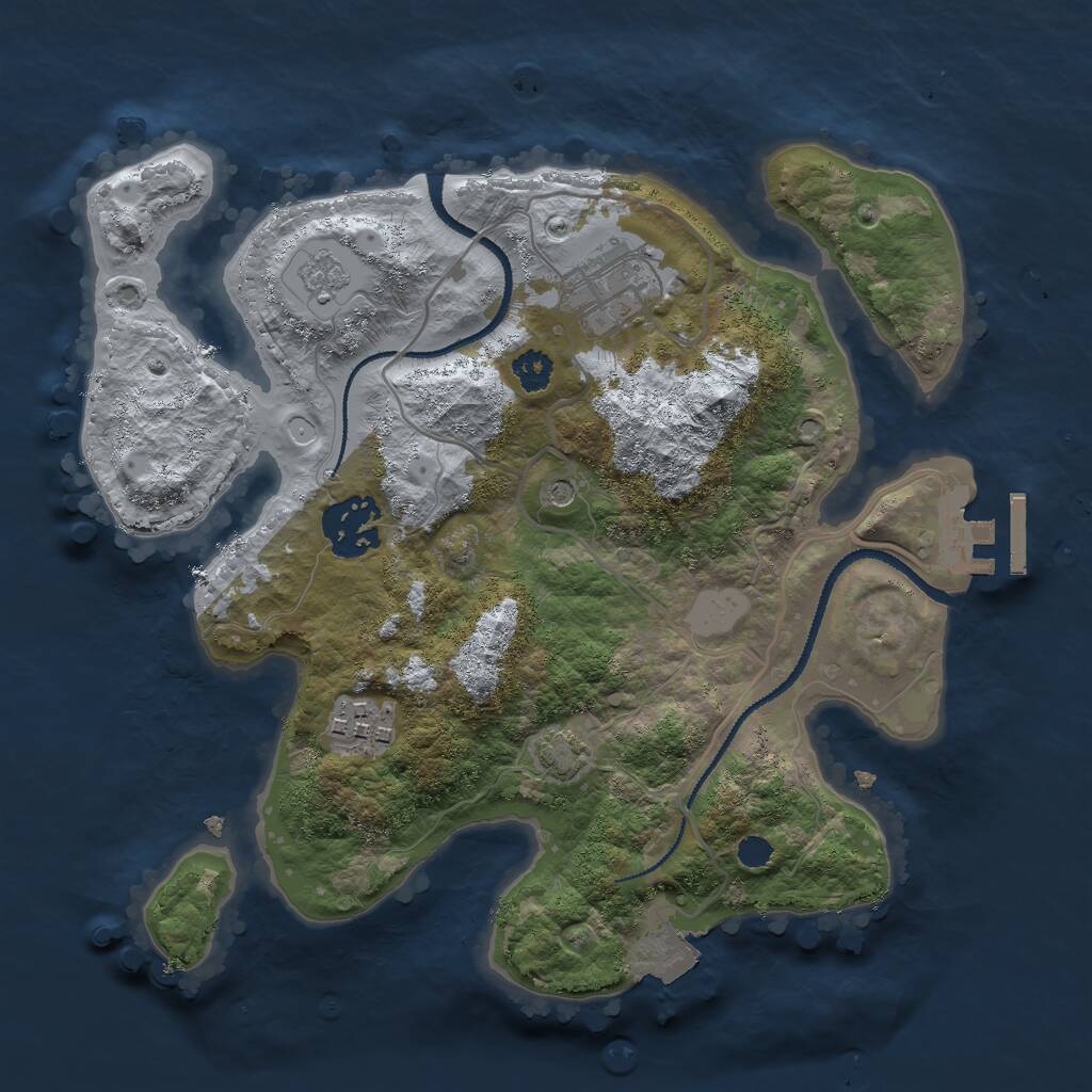 Rust Map: Procedural Map, Size: 2700, Seed: 1693758244, 8 Monuments