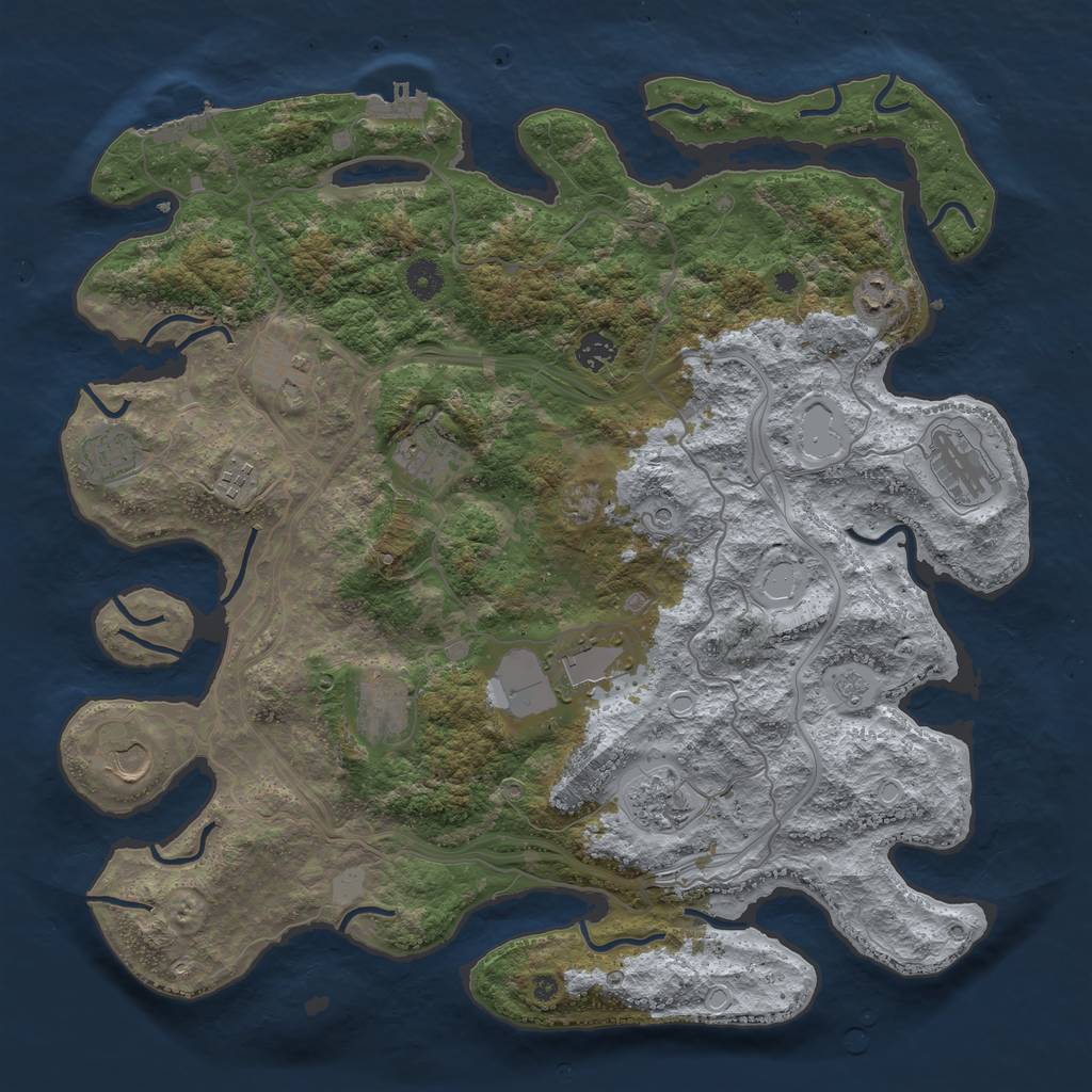 Rust Map: Procedural Map, Size: 4250, Seed: 959393353, 20 Monuments