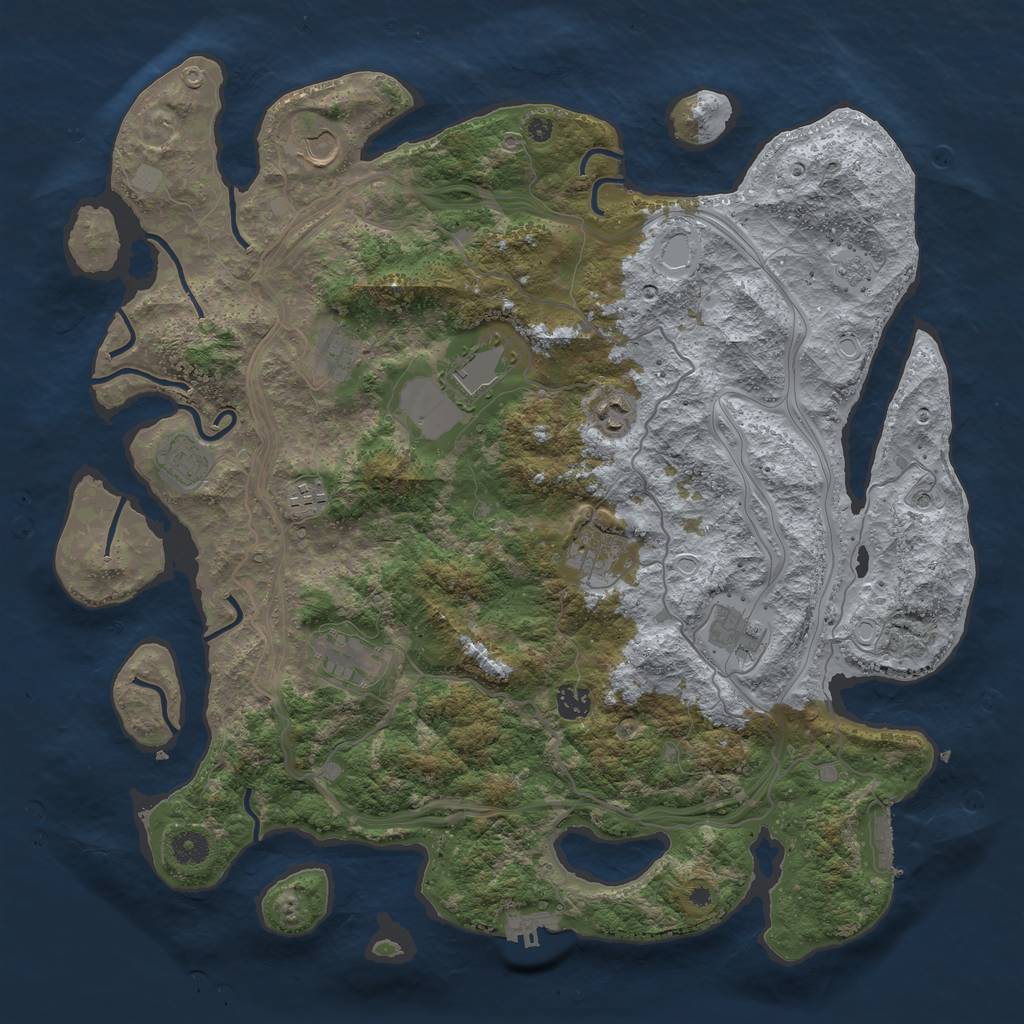 Rust Map: Procedural Map, Size: 4300, Seed: 573701964, 19 Monuments