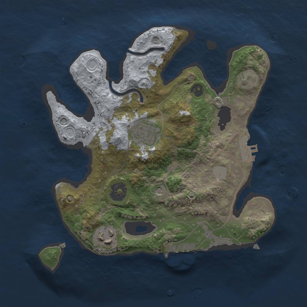 Rust Map: Procedural Map, Size: 2500, Seed: 1970856307, 10 Monuments