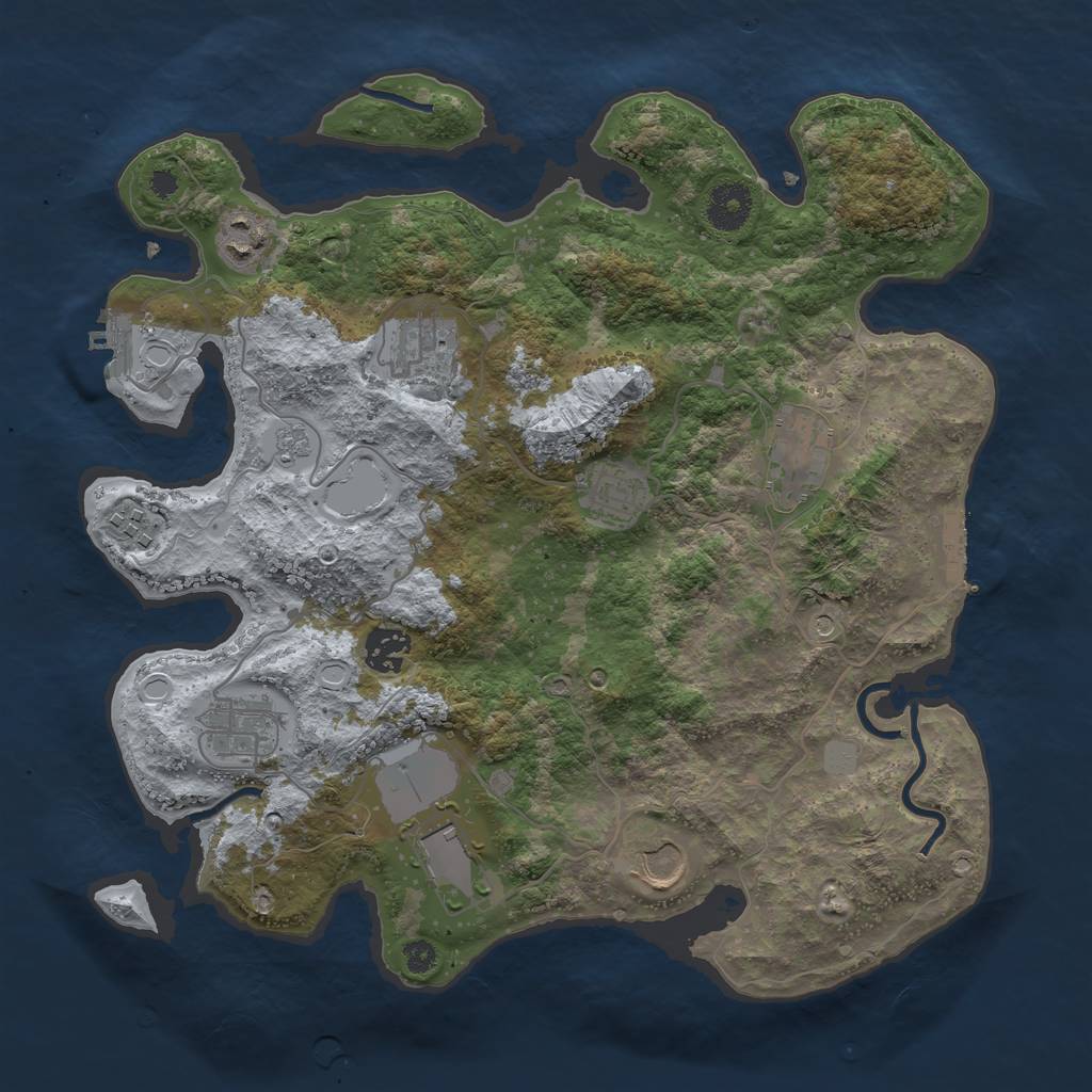 Rust Map: Procedural Map, Size: 3500, Seed: 557584857, 18 Monuments