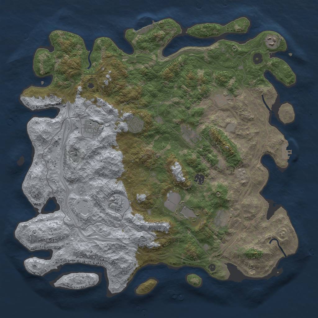 Rust Map: Procedural Map, Size: 4550, Seed: 319167964, 19 Monuments