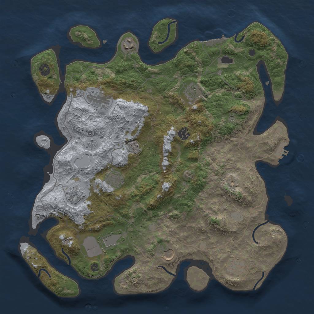 Rust Map: Procedural Map, Size: 4000, Seed: 561532972, 19 Monuments
