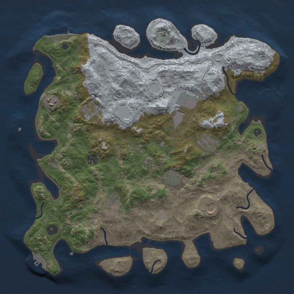 Rust Map: Procedural Map, Size: 4000, Seed: 1637940263, 17 Monuments