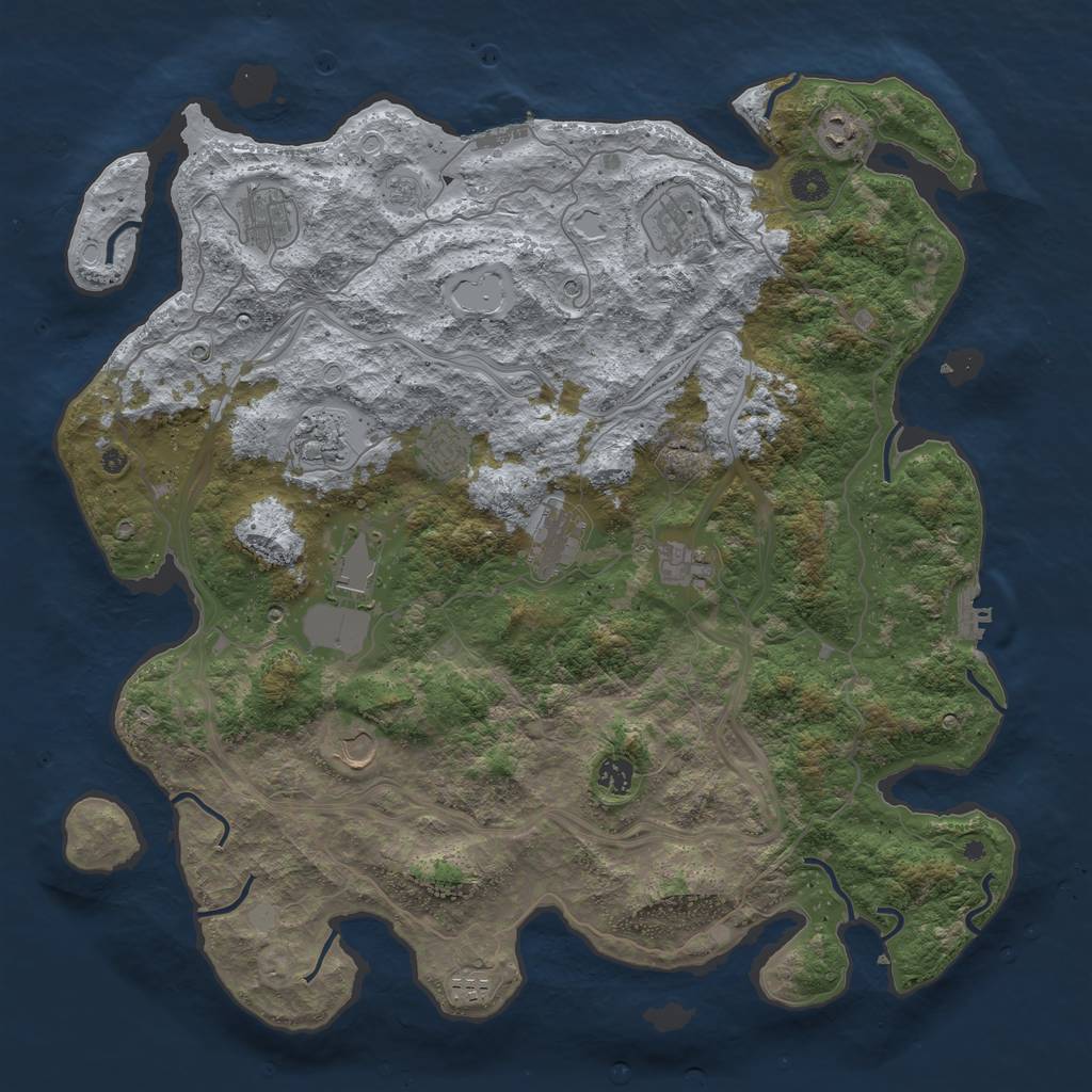 Rust Map: Procedural Map, Size: 4500, Seed: 441131022, 20 Monuments