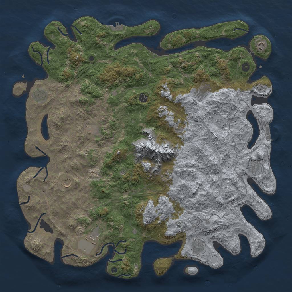 Rust Map: Procedural Map, Size: 5000, Seed: 4312859, 20 Monuments