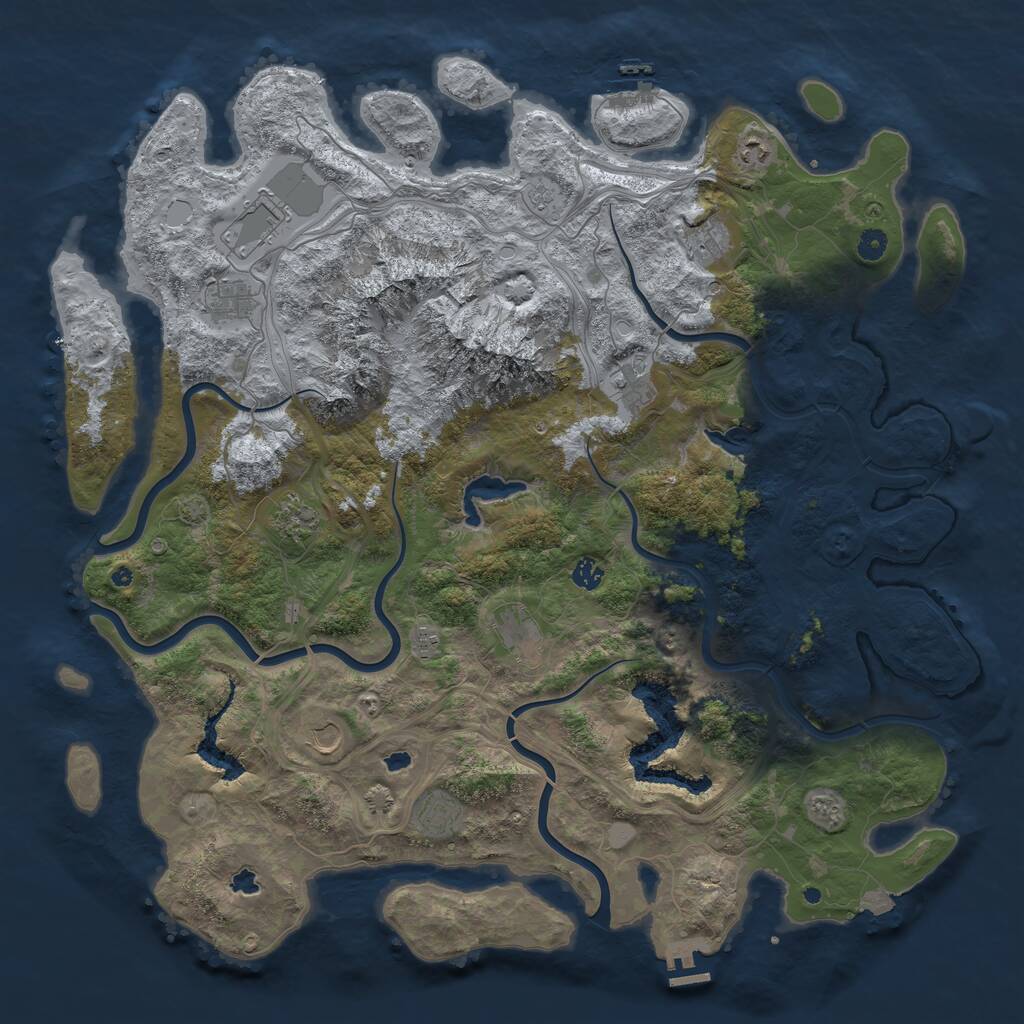 Rust Map: Procedural Map, Size: 5000, Seed: 113881682, 17 Monuments