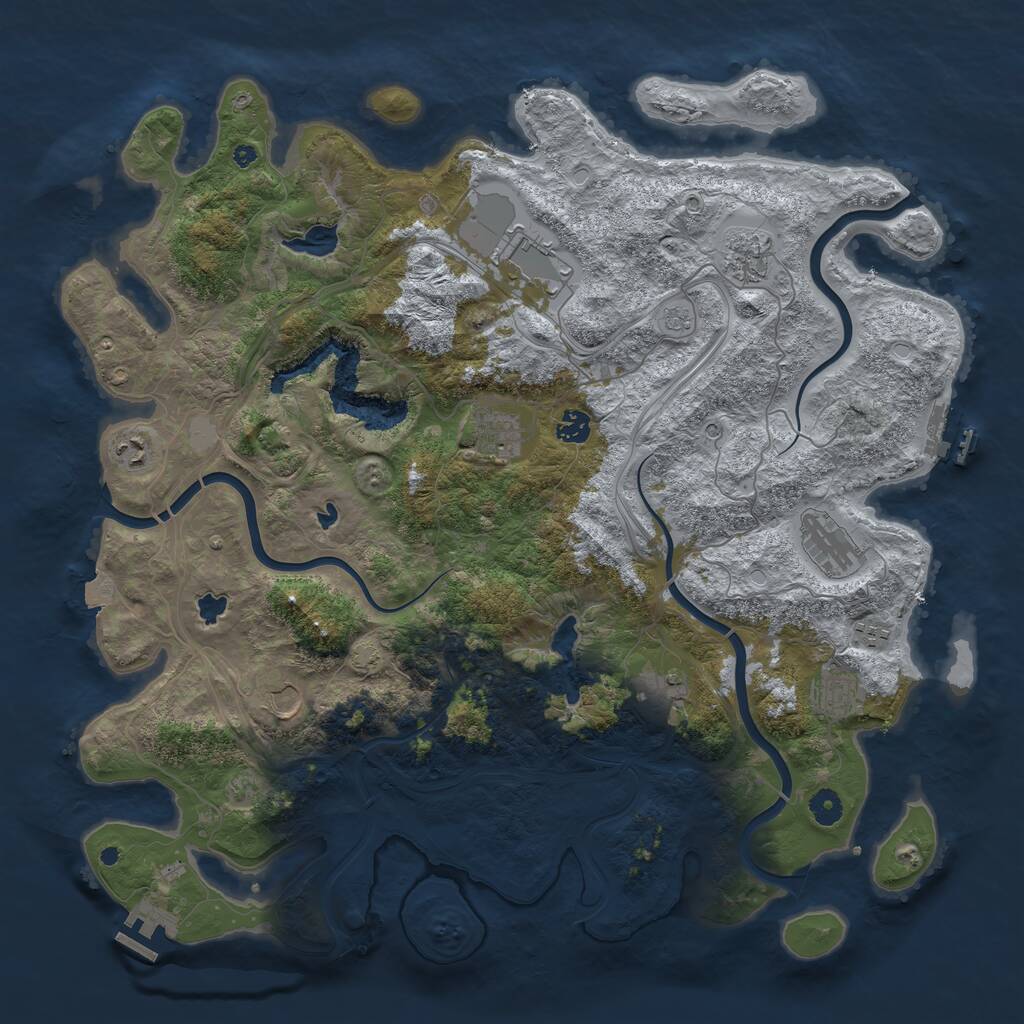 Rust Map: Procedural Map, Size: 4500, Seed: 89, 16 Monuments