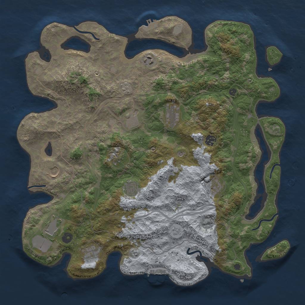 Rust Map: Procedural Map, Size: 4250, Seed: 1553300726, 20 Monuments