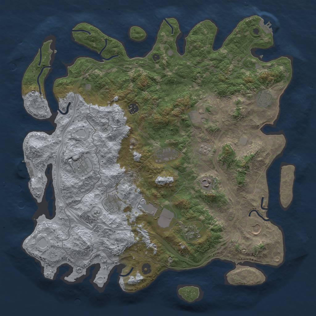 Rust Map: Procedural Map, Size: 4500, Seed: 26579460, 20 Monuments