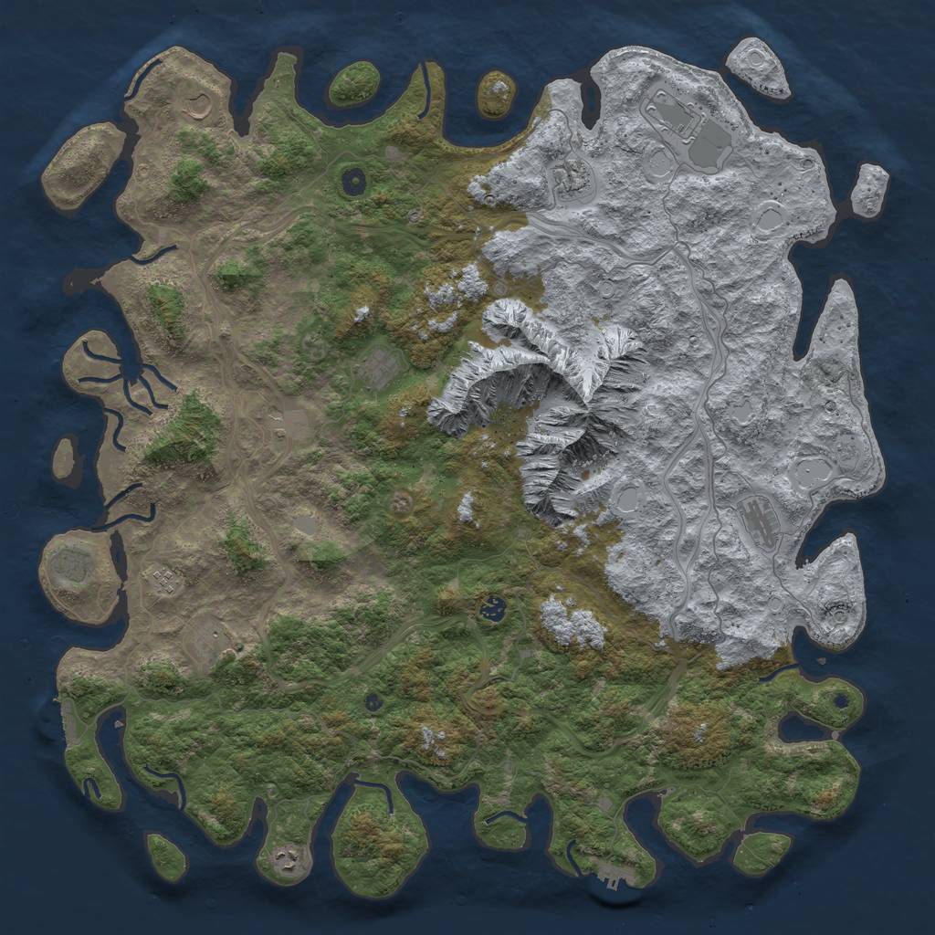 Rust Map: Procedural Map, Size: 5500, Seed: 919873998, 20 Monuments