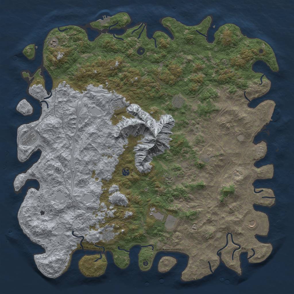 Rust Map: Procedural Map, Size: 5800, Seed: 659824, 20 Monuments