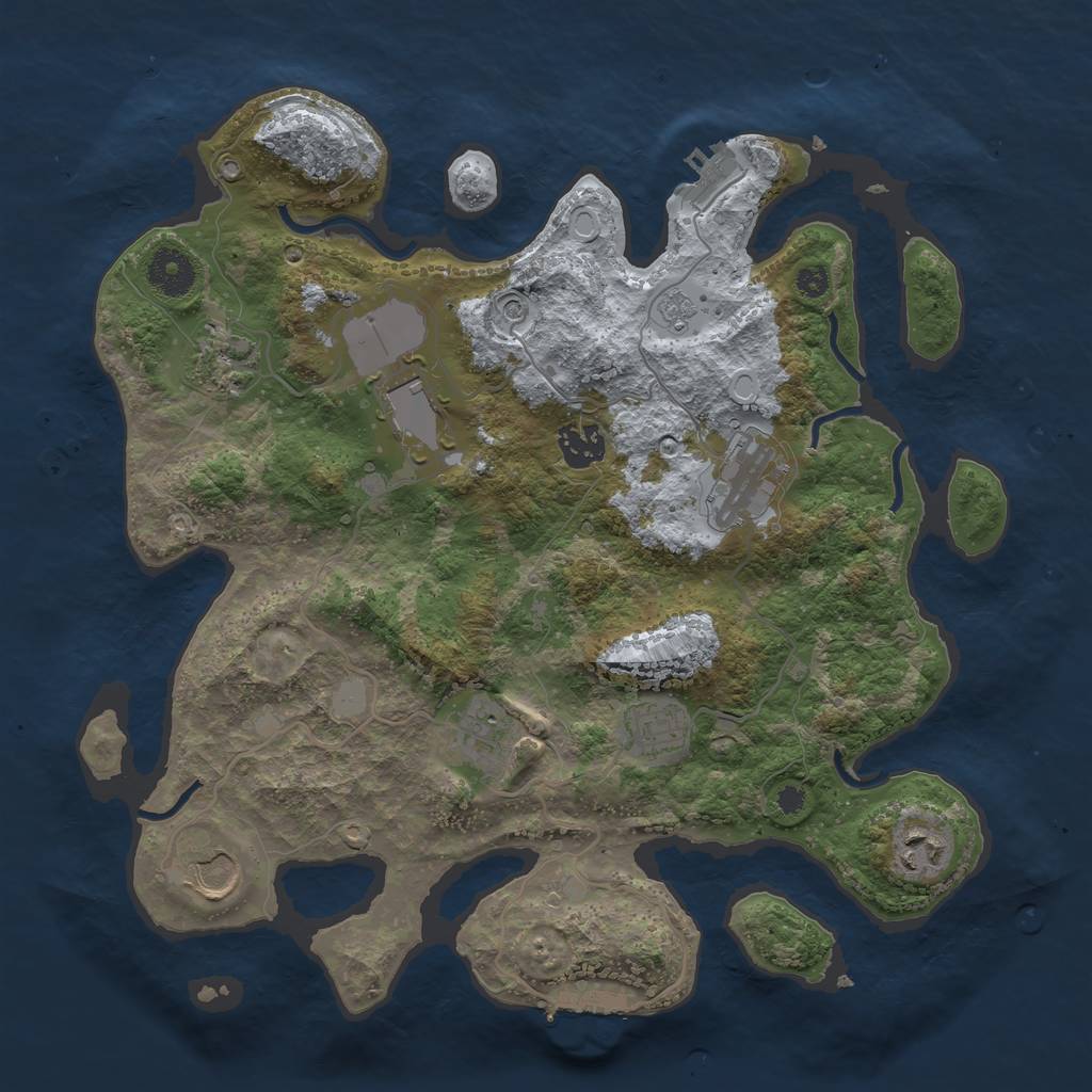 Rust Map: Procedural Map, Size: 3500, Seed: 941584362, 17 Monuments