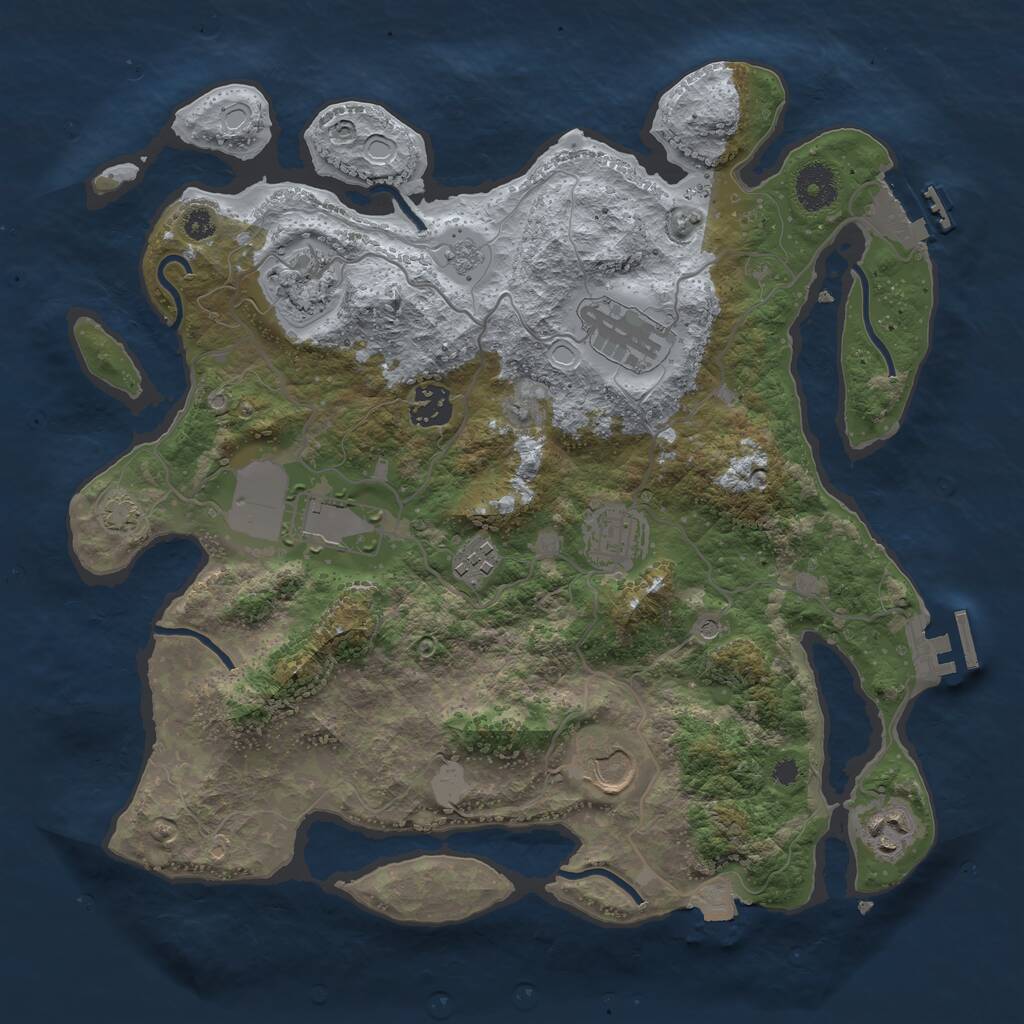 Rust Map: Procedural Map, Size: 3500, Seed: 898489654, 14 Monuments