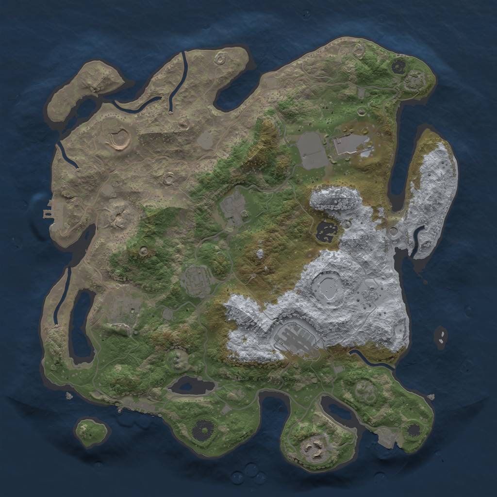 Rust Map: Procedural Map, Size: 3500, Seed: 818577805, 16 Monuments